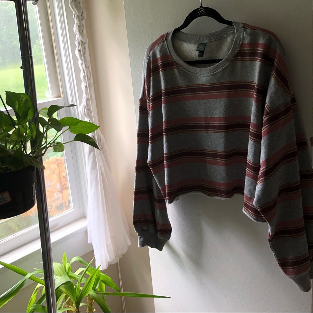 striped crop sweater